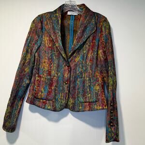 NWOT Lola & Sophie Abstract Print Blazer Size XS